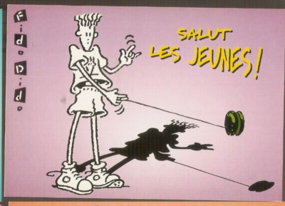 FIDO DIDO Postkarte ILLUSTRATOR Humor tolle Zeichnung (1985) selten
