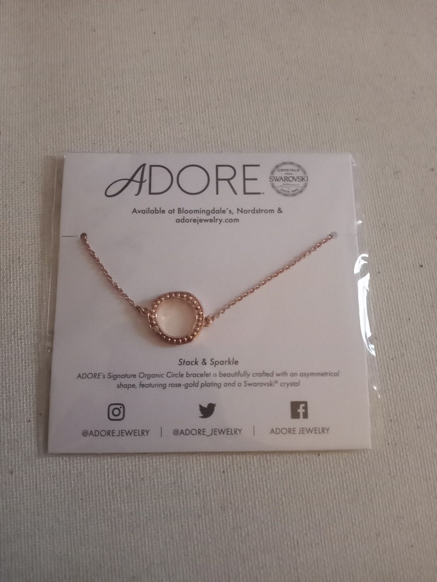 Adore Swarovski Crystal Bracelet Organic Circle Rose Gold  display picture 1