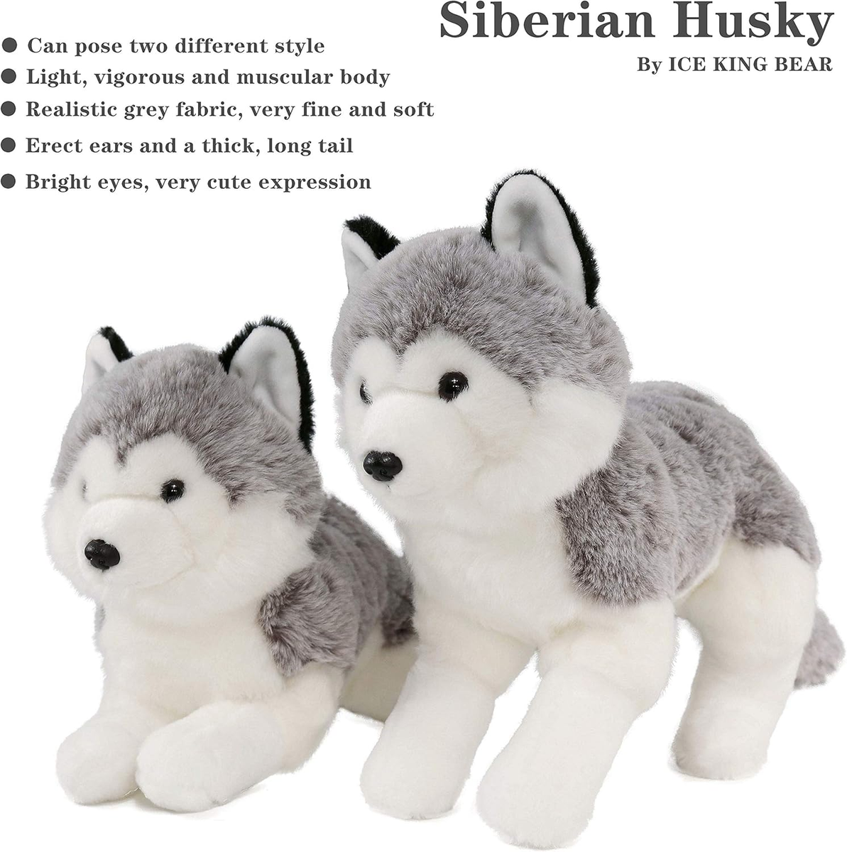 Perritos De Peluche Encantador Peluche Husky Siberiano Realista 13 Pulgadas  Toy