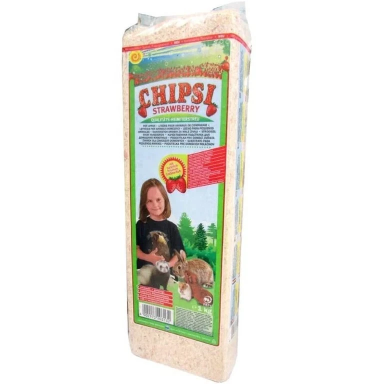 AJM PET Chipsi Erdbeerspäne 1kg 15L - Kleintierbeet Duft Sägemehl