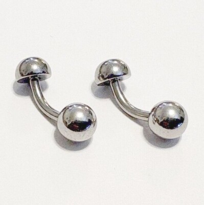DYDOE Piercing PAIR 14g Surgical Steel Flat Ends & 6mm Balls Barbells ...