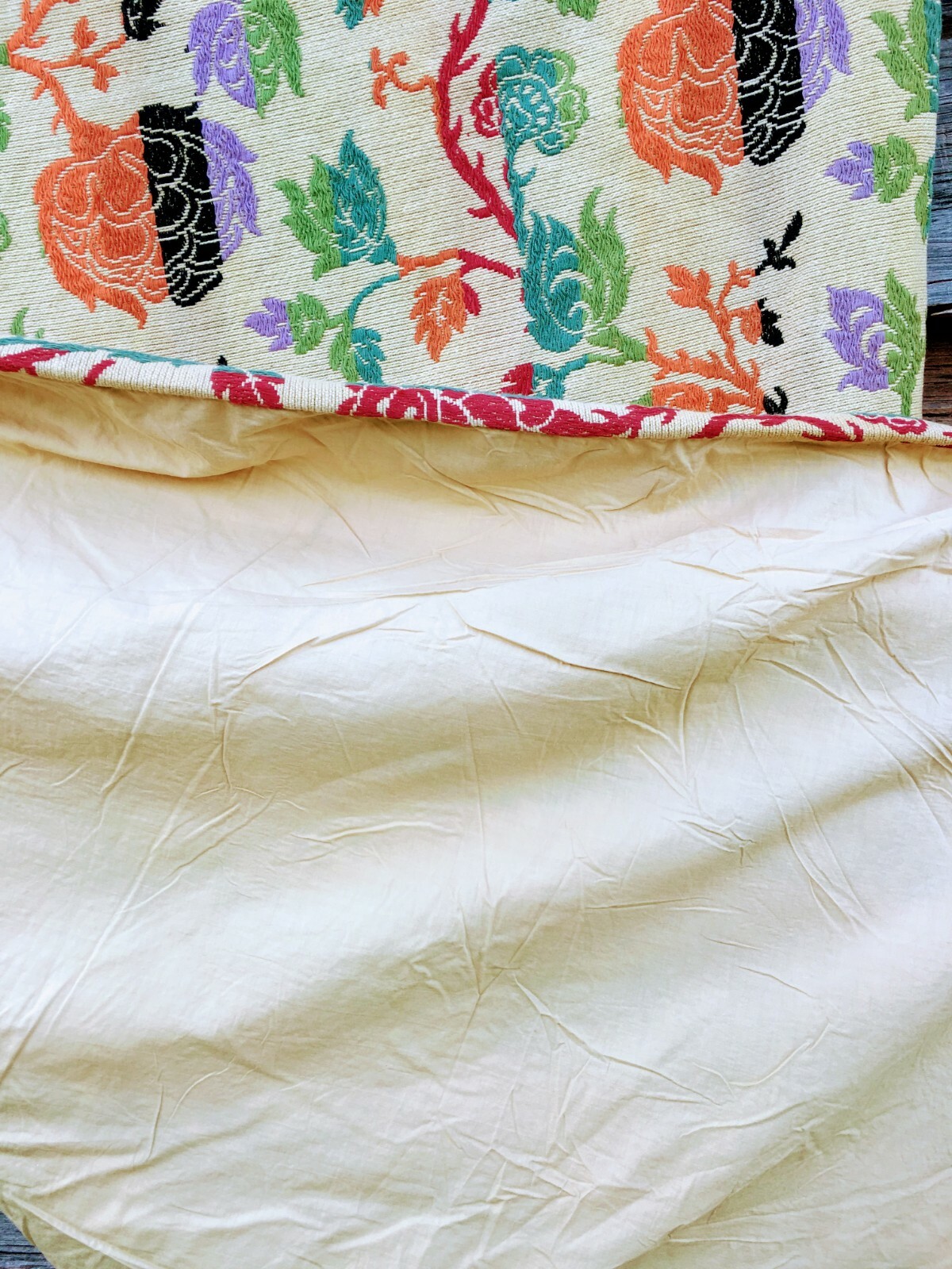 Vintage Feather bed Mattress Cover Duvet Floral Tapestry 54x43 eBay