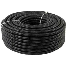 Polyethylene Flexible Split Loom Tubing 1/2" Diameter 50 Feet Long Coil -Black