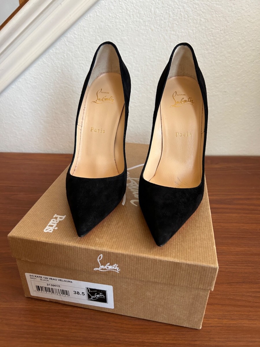 Christian Louboutin スエード パンプス ハイヒール 黒 39 NEW IN BOX* rare authentic Christian Louboutin So Kate black suede