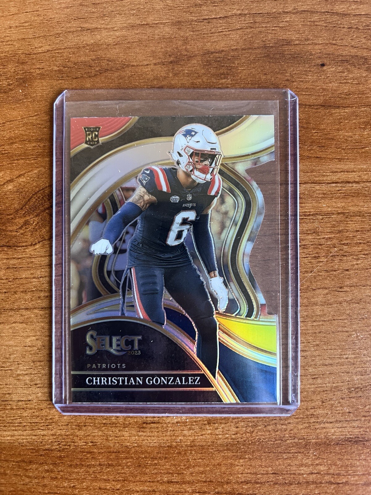 Christian Gonzalez 2023 Panini Select Club Red Yellow Die-Cut RC Patriots Oregon