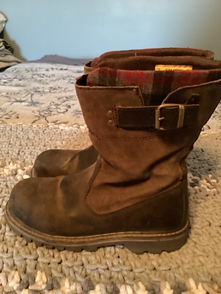Caterpillar P90391 Brown Lined Steel Toe Boots Size 8.5 Wide eBay