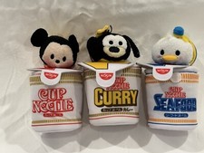 Disney Store Japón Nissin Cup Noodle Tsum Tsum Juego de Peluche - Mickey Donald Goofy