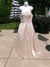 NWT VM COLLECTION EXQUISITE CHAMPANGE BEADED FORMAL GOWN WEDDING 16