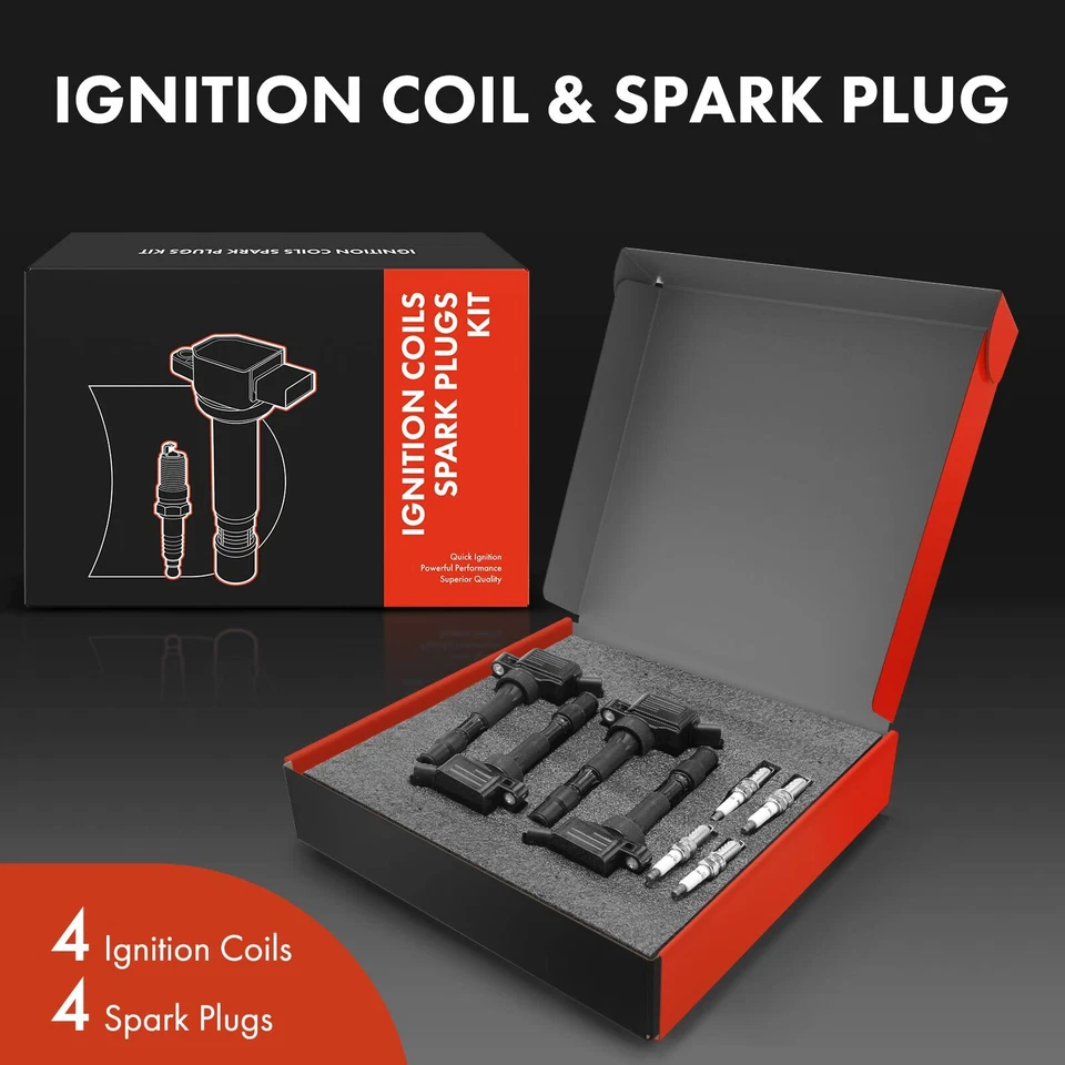 Bobina de encendido 4 piezas y bujía de iridio para Hyundai Elantra Kia Forte Koup Foto 2 de 4