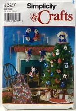 1994 Simplicity Sewing Pattern 9327 Christmas Ornaments Wreath Tree Skirt 14309
