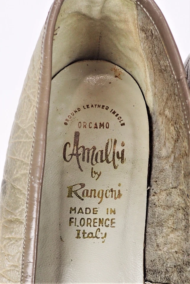 Zapatos sin cordones clásicos 8.5B Amalfi by Rangori beige tostado de colección años 60 Foto 4 de 4