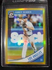 2018 Donruss Optic Gold Prizm Corey Seager #4/10 DODGERS RANGERS Jersey 