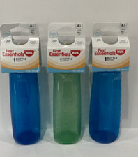 New NUK First Essentials 9 Oz Blue Green Tint Tinted Baby Bottles Boy Lot Of 3