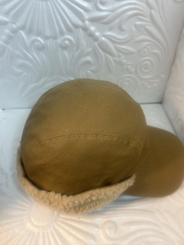 Cappellino uomo/ragazzo tessuto deserto colore cammello stile baseball con finiture in pelliccia sintetica - Foto 7 di 18
