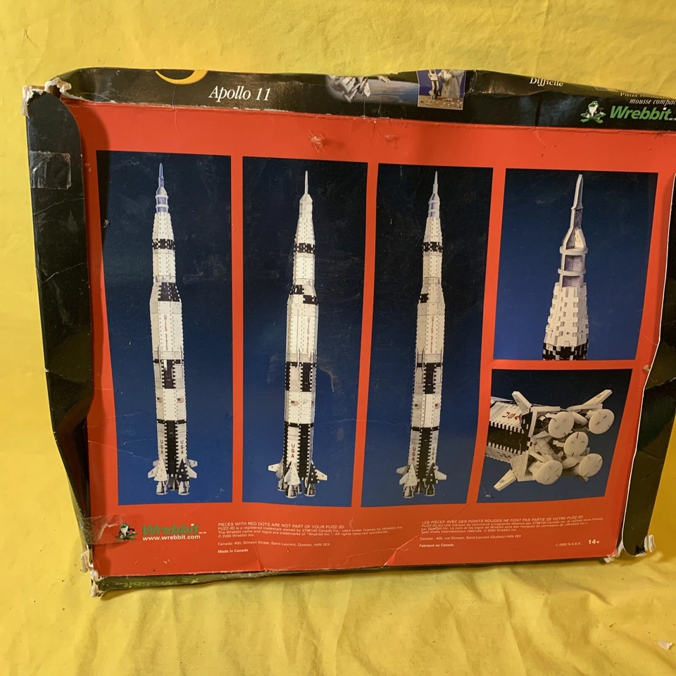 Apollo 11 Wrebbit Puzzle 3d 336 Pcs Space Ship Pre-Owned Damaged box As Is Open - Image 2 of 4