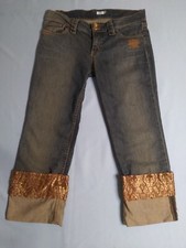 Cache Womens Jeans Size 10 With Embroidered  Beading Sequence Novelty Denim Y2K