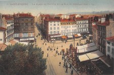 CPA 42 SAINT ETIENNE / LA PLACE DU PEUPLE ET LA RUE DU GENERAL FOY