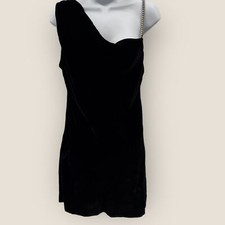 ZARA Black Velvet Chain Mini Dress Women’s Size S