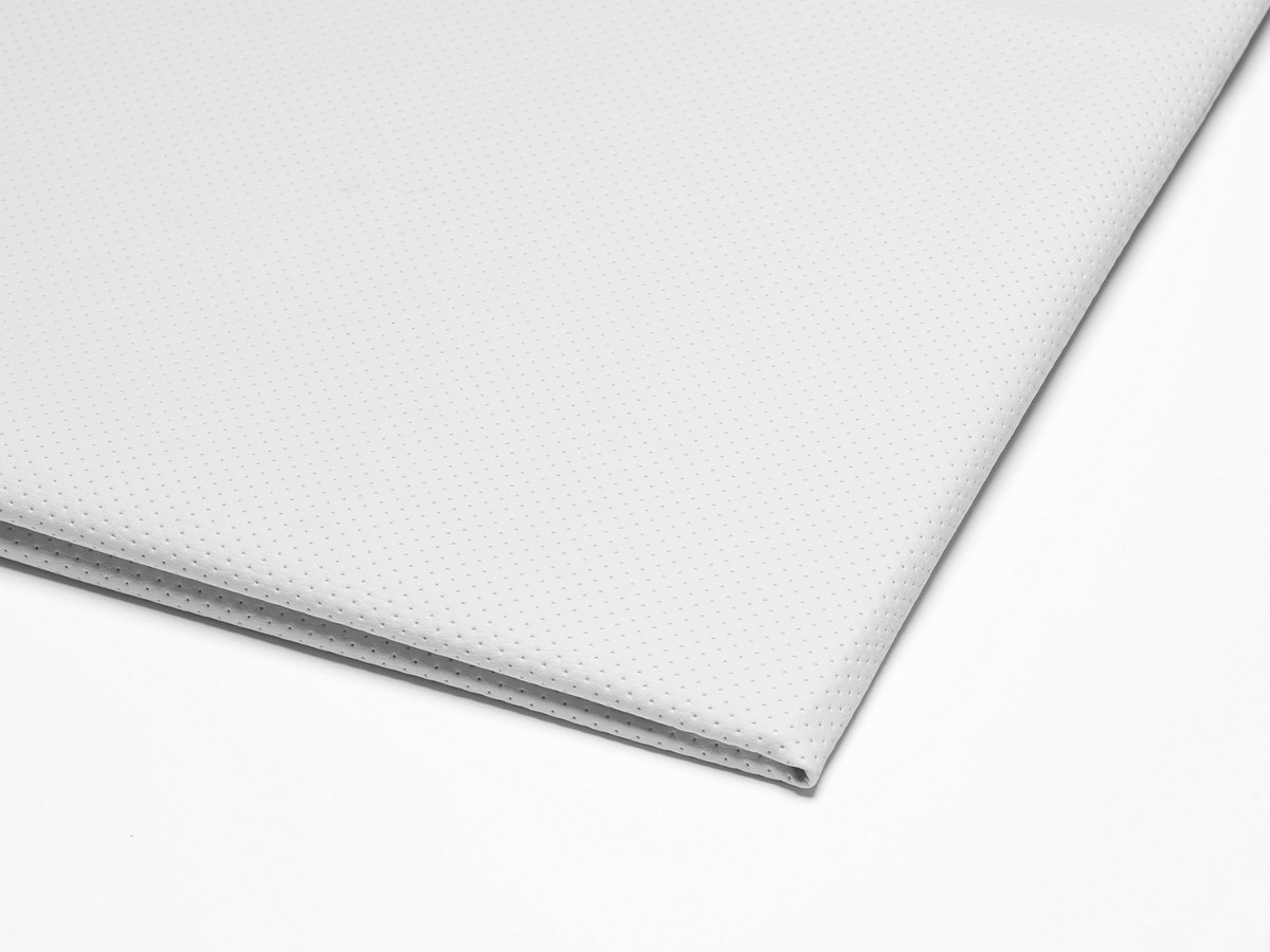 Tissu Simili Cuir Perforé - Coupon 1,4m De Large - Couleur Blanc Crème - Idéal Patchwork, Décoration, Couture