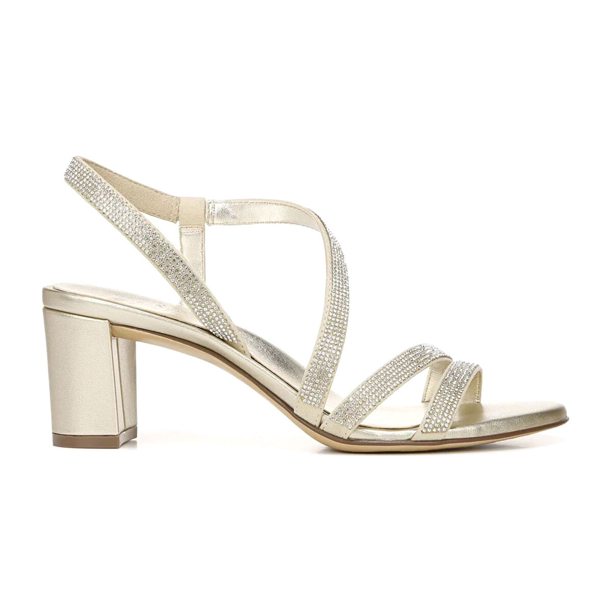 Naturalizer Vanessa 2 Champagne Microfiber Heeled Sandals | eBay
