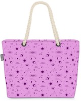 Magische Symbole Rosa Beach Bag Esoterik Symbole Horoskop Sternzeichen Vision Z