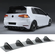 For VW Jetta Golf MK GTI R Carbon Fiber Rear Diffuser 10 Fins Splitter Chin Lip