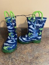 Lilly Of New York Toddler Light Up Boots Blue Sharks Size 5 NWT