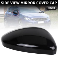 Right Side Door Wing Mirror Cover Cap Gloss Black For PEUGEOT 308 mk2 2013-2022