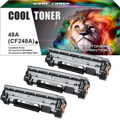 3PK Premium CF248A Toner Cartridge For HP 48A Laserjet Pro M15W M29W M28W MFP