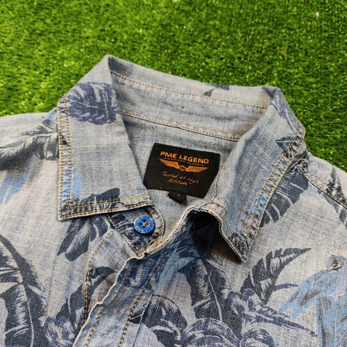 Camicia PME Legend uomo manica media lunga stampa palme floreale casual colletto - Foto 3 di 15
