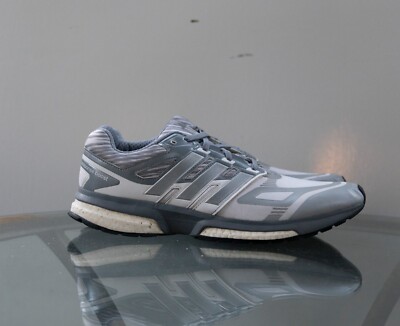 Men's Adidas Response Boost  Techfit Running Shoes White Grey Size 12.5