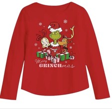 Jumping Beans Grinch Girls Long Sleeve Shirt Merry Grinchmas Sparkles - Sz 24m