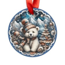 Winter Wonderland Polar Bear Ornament, Kid-Friendly Xmas Decor, Christmas
