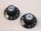 Pair of WITCH HAT KNOBS 1 Volume & 1 Tone in Chrome or Gold