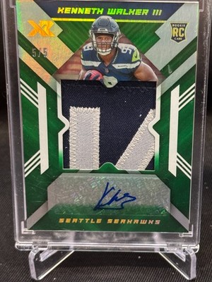 2022 XR Kenneth Walker III Rookie Swatch Auto Name Tag Patch #5/5 RC Seahawks
