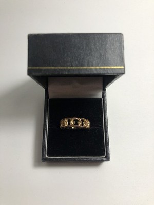 Unique Vintage Yellow Gold Plated Untested Costume Ring Curb Link Small Girls