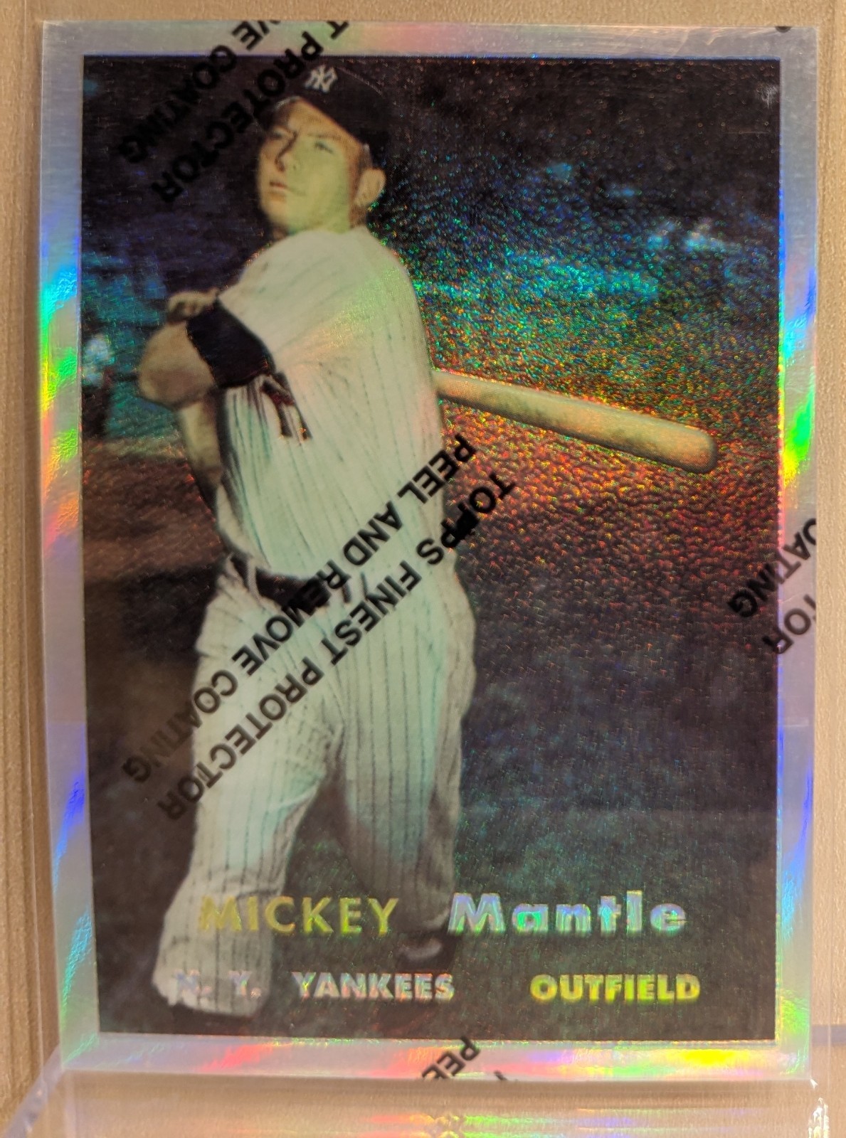 1996 Topps Finest Chrome REFRACTOR #7 Mickey Mantle Yankees 1957 RARE PARALLEL
