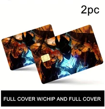 Dark Evil Level Anime Devil Debit Credit Bank Card Skin Sticker Cover Set 2PCS