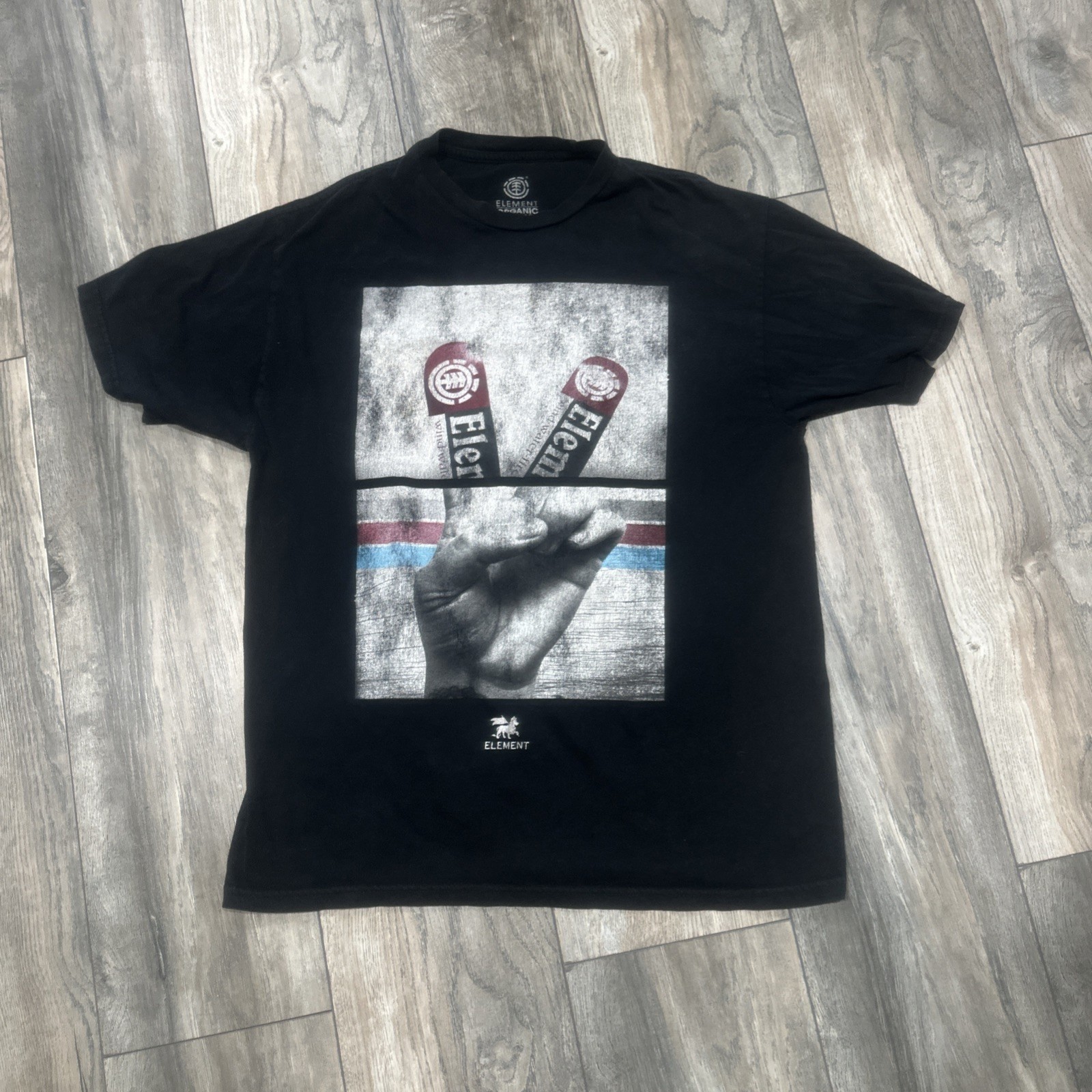 Element Skateboard Skate Peace Sign T-Shirt Men’s Size medium Black
