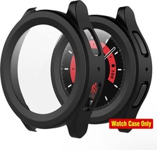 2-Pack Hard PC Case with Screen Protector for Galaxy Watch 5 Pro 45mm, Black