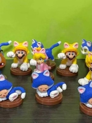 17pc Super Mario Choco Egg Figures Set 3D World Fury World Collectible Toys