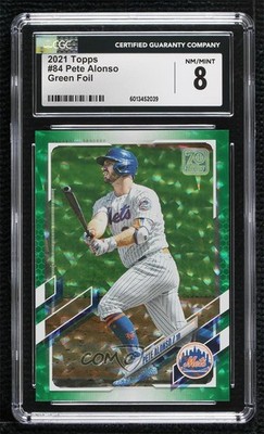 2021 Topps Green 131/499 Pete Alonso #84 CGC 8 09xc