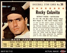 1961 Post Cereal #36 Rocky Colavito  Perforated Tigers 5 - EX