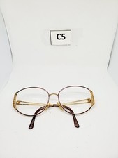 VINTAGE CHRISTIAN DIOR 2881 48 57-16 WOMEN OVERSIZED GOLD METAL EYEGLASS 130