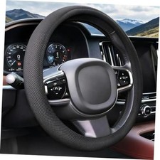 Universal Steering Wheel Cover, Microfiber Leather Non-Slip Breathable Black