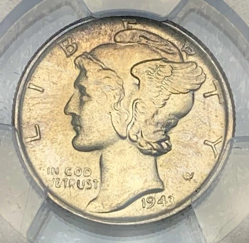 1943 S Mercury Dime 10C, US Silver Coin,  PCGS CERTIFIED MS67 FB  Stunning