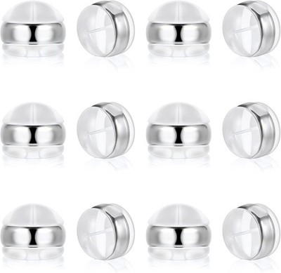 12 Pcs Silicone Flat Earring Backs for Studs Ear Wires Fish Hooks, Locking Secur