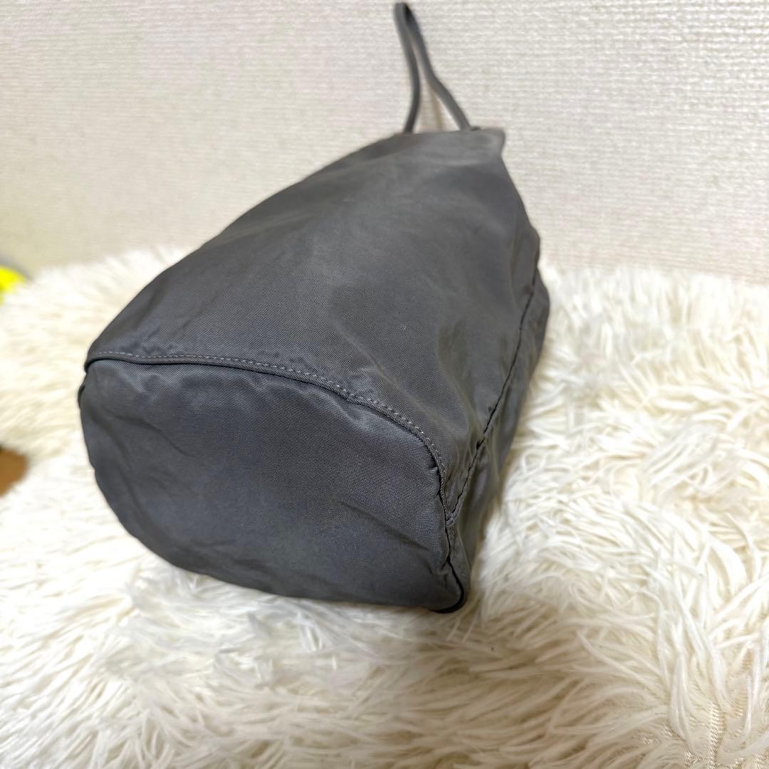 PRADA Nylon Accessory Pouch Gray Drawstring Used … - image 12
