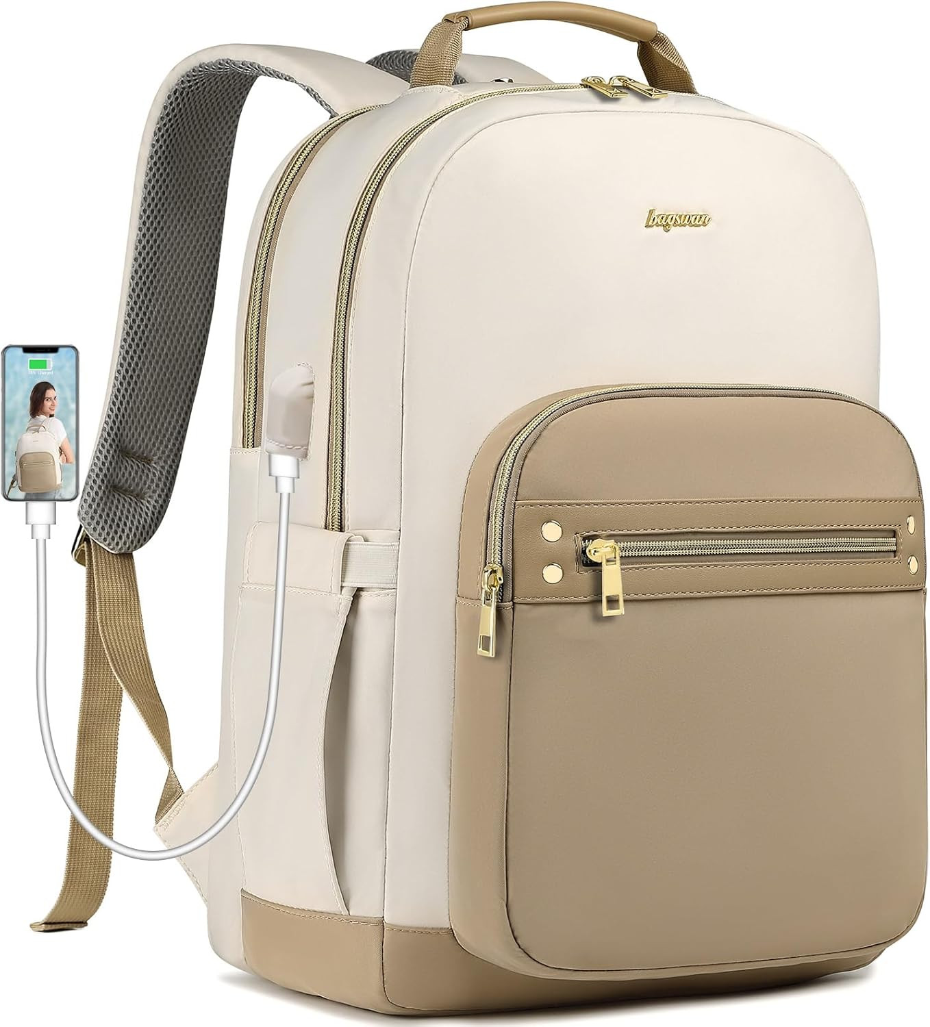 For Women - 15.6 Inch Work Bags Travel Backpack With Usb Cha