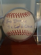 Bob Boone Signed Baseball “7x Gold Glove”